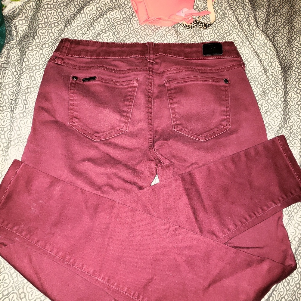 Burgundy skinny Jean's